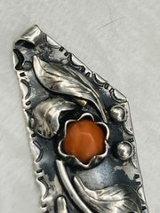 Art Deco German Ivy & Berry CORAL 830 Silver Ring SZ 9.75 & Brooch Spring set