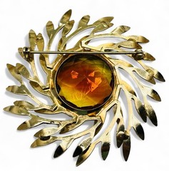 Vintage Lot 9 Glass Rhinestone Glam Statement 30’s-80’s Glass Brooches RESALE