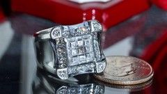 925 sterling silver size 11.25 ring 3.50ct cubic zirconia invisible set 17.90gr