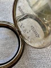 Antique Swiss .935 Silver Niello Pocket Watch Case Perret & Berthoud Locle