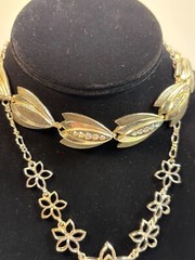 Choker Necklaces in Silver Tone with Chunky Maximalist Design Lightweight 14 in