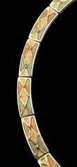 Vintage Art Deco Harlequin Green Beige Enamel Choker Earrings Jewelry Set