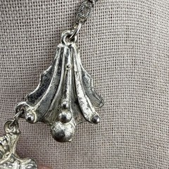 Vintage Peruvian Art Necklace Faces Figural Silver Tone 16”