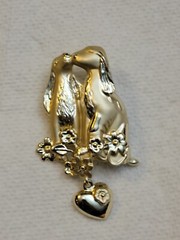 Vintage AJC Puppy Love Brooch