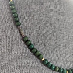 Vintage Estate Teal Wooden Beaded Parrot Tribal Boho Ethnic Tropical Necklace