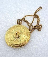 LANVIN PARIS Vintage Gold color Necklace Cone type