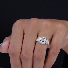 Vintage Art Deco Round Moissanite Floral Style Milgrain Engagement Dome Ring