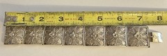 Antique Victorian 7 Panel Bracelet 800 Silver 1.4 Oz Floral Filigree Box Clasp