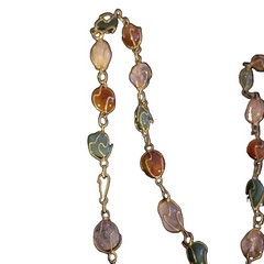 Vintage Caged Gemstone Gold Tone Multicolor Necklace