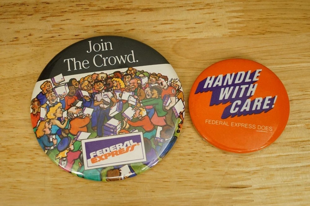 Vintage Lot Pinback Buttons Advertising Shipping Company Federal Express
