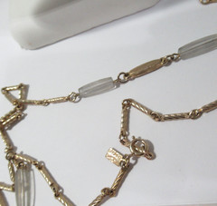 Vintage Lucite and Gold Tone Link Emmons Necklace