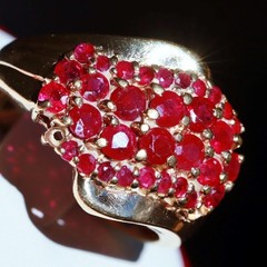 10k yellow gold ring 1.40ct natural, treated ruby size 8 vintage 4.27gr N3724