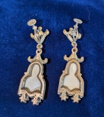 Selro Selini Vintage 1950s Buddha Gold Tone Clip On Screw Back Earrings