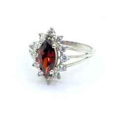 Vintage Luxury RING Silver 925 with Big Bright Stone -size: 7.5US (17.5mm) | #4