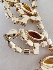 Juliana DeLizza Elster Topaz Amber Rhinestone Bib Necklace Statement Choker Rare