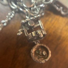 Vintage American Staring Heart Charm Bracelet 11 Charms Articulating 54.6 G 7.5”