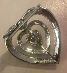 🌻Signed Gerry’s Silver Tone Filigree Triple Heart Brooch or Pendant