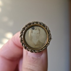 Antique Victorian Framed Brooch Portrait Photo Of Male C Clasp