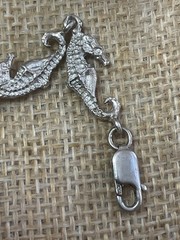 Vintage Sterling Silver 925 Seahorse Bracelet 7 3/4″ Length
