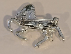 Vintage Mustang Wild Running Horse Silver Tone? Pin Brooch Equestrian Country