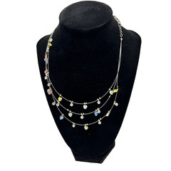 Vintage Womens Harvest Stone Beaded Multi Strand Layered Necklace