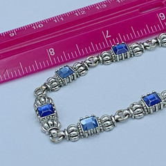 Avon 16-18 inch Silver Tone Blue Crystal Necklace 4-320