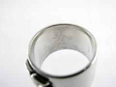 Vintage Sterling Silver Handmade H Initial Wide Band Ring 9.2g Size 6.25 Holly
