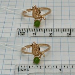 USSR Vintage Original Rose Gold Natural Nephritis Ring 583 14K 1.92 g. 6 US