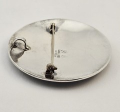 Vintage Taxco Sterling Silver Aztec Mayan Calendar Brooch Pendant 925 3″ – 30g