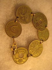 Vintage East Africa, Kenya, Uganda, 1942 coin jewelry bracelet
