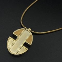 LANVIN PARIS Vintage Gold color Pendant Necklace From Japan