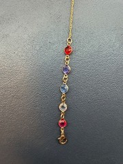 Glasses Holder Or Necklace 24 In Gold Chain Multi Color Rhinestone Faceted Bezel