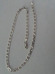 Vintage 925 Italy Sterling Silver Anchor Mariner Chain Necklace 18” 6.6 mm 25g