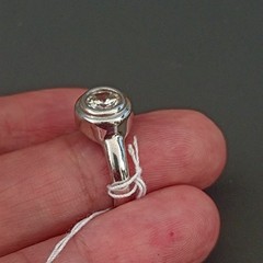 Minimalist Silver Ring Round Quartz Modernist Bezel Size 8 Classic Timeless Gift
