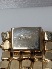 Signed Sherman Champagne Aurora Borealis Bracelet and Matching Earrings