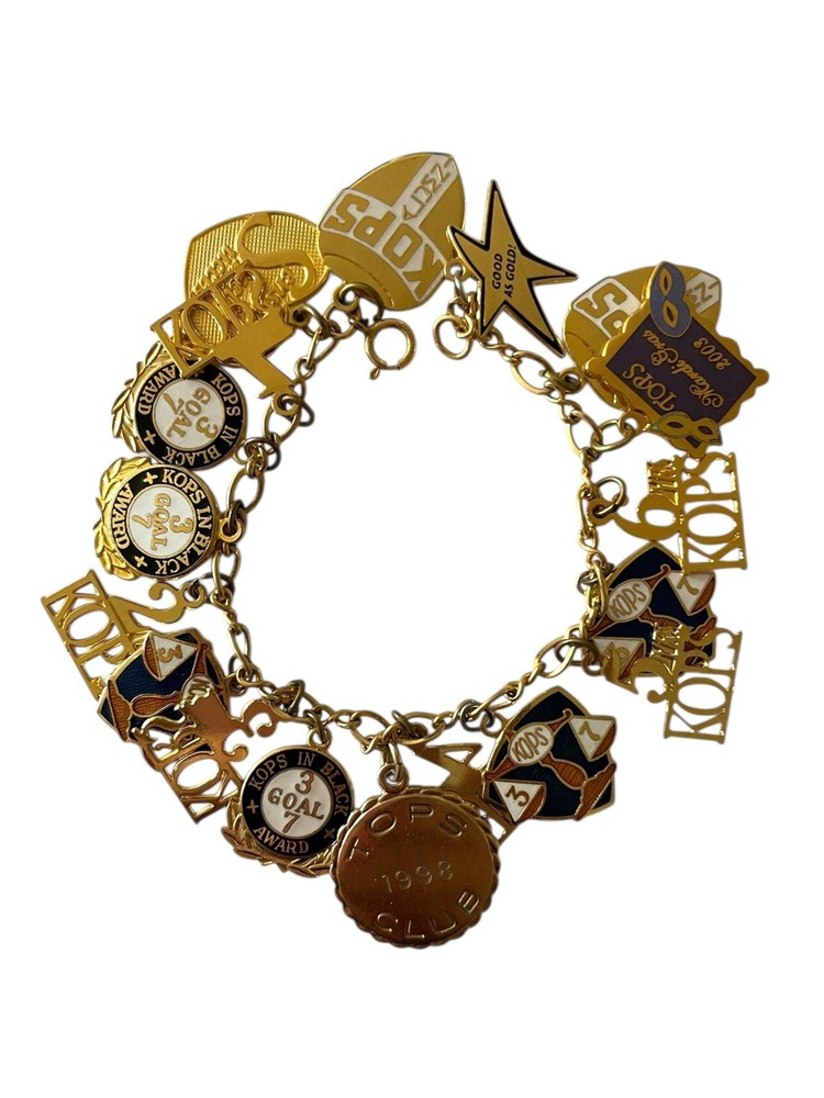 Vintage 1990s–2000s TOPS Club Achievement Charm Bracelet