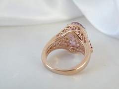 Rose Gold on Sterling Silve 925 Pink Topaz Doublet Chuck Clemency Ring 6