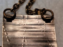 Vintage Mixed Metals Geometric Square Modern Art Style Necklace