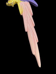 Vintage Parrot Brooch Colorful Plastic Bird Pin Pink Yellow Green Statement