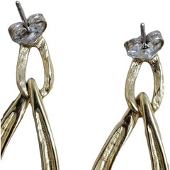 Gold Napier Double Hoop Stud Dangle Drop Earrings Vintage