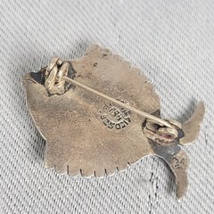 Taxco Mexico 925 Sterling Silver Abalone Shell Fish Brooch Pin Vintage Nautical