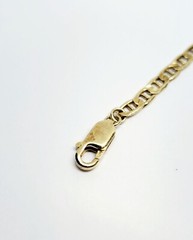 Vermeil 925 Sterling Silver Anchor Mariner Link Chain ID Bracelet 7.25″ (52)