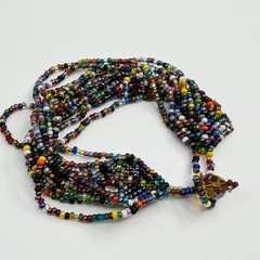 Boho Multi Strand Seed Bead Necklace & Bracelet Set Colorful Layering Festival