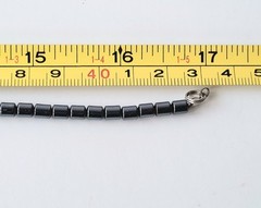 Hematite Beaded Black Bead Collar Choker Fashion Bib Necklace 17″ Vtg