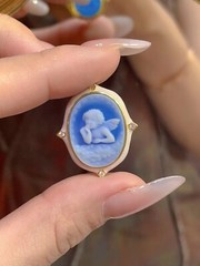 Antique style Cameo Pendant 925 Silver plated Vintage Necklace Estate Jewelry23