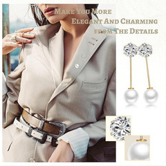 17 Pieces Pearl Brooch Pins Sweater Shawl Clips Faux Pearl Rhinestones Collar…