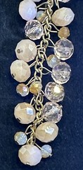 Rose & Pink Gold Tone Beaded Necklace – Vintage Costume Jewelry – Sparkly