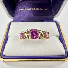 VTG Ross Simons Ruby Gold Vermeil 925 Sterling Silver Cluster Ring SZ8 Read