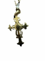 Noblesse Collection Signed VCLM Austrian Crystal Cross Necklace 18” Bead Chain