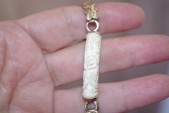 Vintage 1/20 10K GF Carved Flower Coral Stretchable Flexible Bangle Bracelet